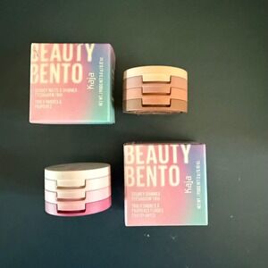 Kaja Beauty 2 Bento Eyeshadow Trio Set 01 Rosewater & 08 Chocolate Dahlia NEW